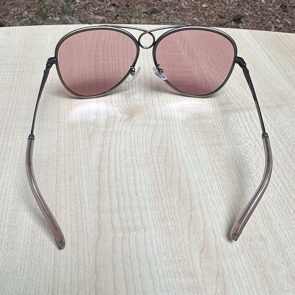 TORY BURCH sunglasses for women aviators with rose pink lenses metal NEW + CASE - Picture 5 of 11